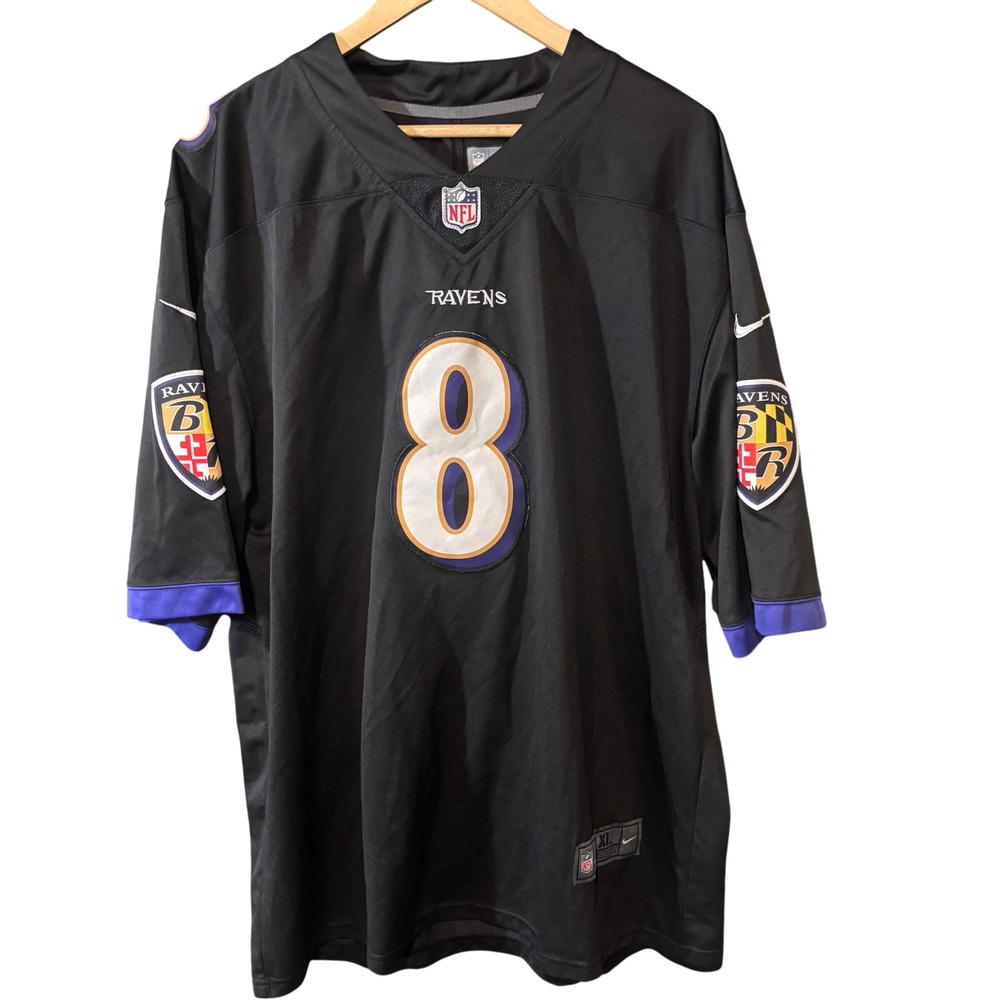 Nike On Field Football Jersey Mens XL Black Lamar Jackson Baltimore Ravens 8